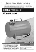 Предварительный просмотр 1 страницы Harbor Freight Tools CENTRAL PNEUMATIC 65594 Owner'S Manual & Safety Instructions