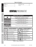 Preview for 2 page of Harbor Freight Tools CentralPneumatic Owner'S Manual & Safety Instructions