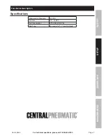 Preview for 7 page of Harbor Freight Tools CentralPneumatic Owner'S Manual & Safety Instructions