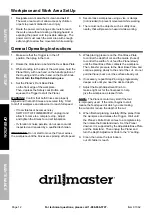 Preview for 12 page of Harbor Freight Tools drillmaster 91062n Owner'S Manual & Safety Instructions