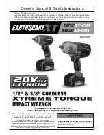 Harbor Freight Tools EarthquakeXT EQ38XT-20V Owner'S Manual preview