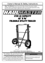 Preview for 1 page of Harbor Freight Tools Haulmaster Owner'S Manual & Safety Instructions