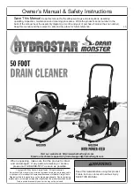 Harbor Freight Tools Hydrostar Drain Monster Owner'S Manual & Safety Instructions preview