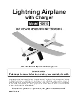 Предварительный просмотр 1 страницы Harbor Freight Tools Lightning Airplane with Charger 42619 Set Up And Operating Instructions