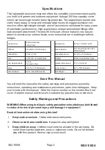 Preview for 2 page of Harbor Freight Tools OneStopGardens 91089 Assembly And Operating Instructions Manual