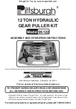 Предварительный просмотр 1 страницы Harbor Freight Tools Pittsburgh 95122 Assembly And Operation Instructions Manual