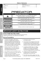 Preview for 2 page of Harbor Freight Tools PREDATOR 59134 Owner'S Manual & Safety Instructions