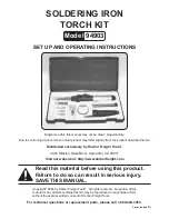 Preview for 1 page of Harbor Freight Tools TORCH KIT 94903 Set Up And Operating Instructions Manual