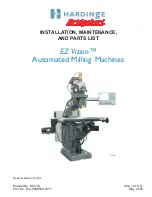 Hardinge Bridgeport EZ Vision Installation, Maintenance, And Parts Manual preview