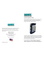 Hardy Process Solutions HI 1734-WS Quick Start Manual preview