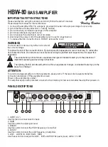 Harley Benton HBW-80 Quick Start Manual предпросмотр