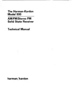 Preview for 1 page of Harman Kardon 930 Technical Manual