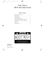 Preview for 1 page of Harman Kardon ADP 303 Owner'S Manual