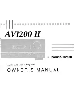 Предварительный просмотр 1 страницы Harman Kardon AVI200 II Owner'S Manual