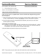 Preview for 1 page of Harman Kardon AVR 10 Service Bulletin