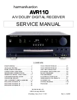 Предварительный просмотр 1 страницы Harman Kardon AVR 110 Serivce Manual