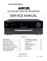 Harman Kardon AVR 125 Service Manual preview