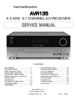 Предварительный просмотр 1 страницы Harman Kardon AVR 135 Service Manual