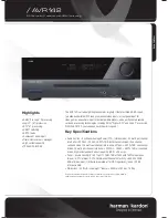 Preview for 1 page of Harman Kardon AVR 142 Features & Specifications