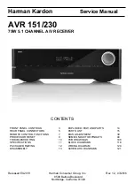 Предварительный просмотр 1 страницы Harman Kardon AVR 151 Service Manual