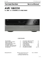 Harman Kardon AVR 160 Service Manual предпросмотр