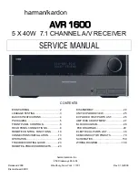 Preview for 1 page of Harman Kardon AVR 1600 Service Manual