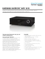 Harman Kardon AVR 1610 Manual preview