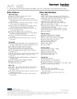 Preview for 2 page of Harman Kardon AVR 1650 Specifications