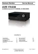 Preview for 1 page of Harman Kardon AVR 170/230 Service Manual