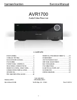 Harman Kardon AVR 1700 Service Manual preview