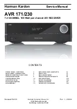 Предварительный просмотр 1 страницы Harman Kardon AVR 171/230 Service Manual