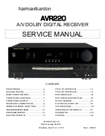 Harman Kardon AVR 220 Service Manual preview