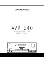 Preview for 1 page of Harman Kardon AVR 240 Owner'S Manual