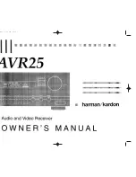 Harman Kardon AVR 25 Owner'S Manual preview