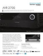 Preview for 1 page of Harman Kardon AVR 2700 Manual