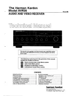 Harman Kardon AVR 30 Technical Manual предпросмотр