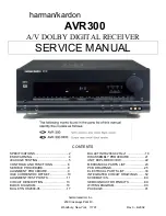 Preview for 1 page of Harman Kardon AVR 300 Service Manual