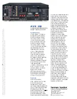 Preview for 2 page of Harman Kardon AVR 310 Specifications