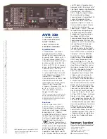 Preview for 2 page of Harman Kardon AVR 320 Product Information