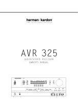 Harman Kardon AVR 325 Owner'S Manual preview