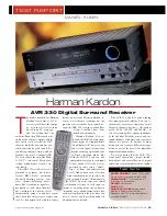 Preview for 1 page of Harman Kardon AVR 330 Brochure