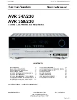 Preview for 1 page of Harman Kardon AVR 347/230 Service Manual