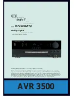 Предварительный просмотр 1 страницы Harman Kardon AVR 3500 Specification