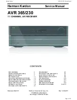 Предварительный просмотр 1 страницы Harman Kardon AVR 365 Service Manual