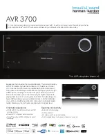 Harman Kardon AVR 3700 Manual preview