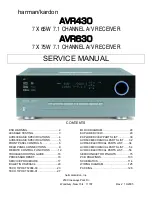 Preview for 1 page of Harman Kardon AVR 430 Service Manual