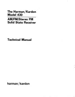 Preview for 1 page of Harman Kardon AVR 430 Technical Manual