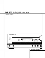 Preview for 2 page of Harman Kardon AVR 500 Owner'S Manual