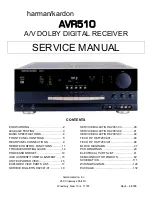 Preview for 1 page of Harman Kardon AVR 510 Service Manual