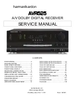 Harman Kardon AVR 525 Service Manual preview